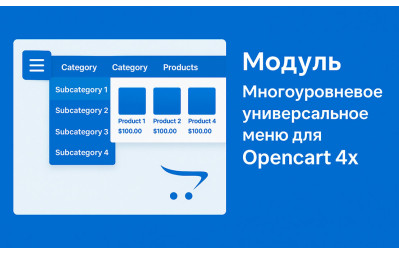 Модуль Многоуровневое универсальное меню для Opencart 4х